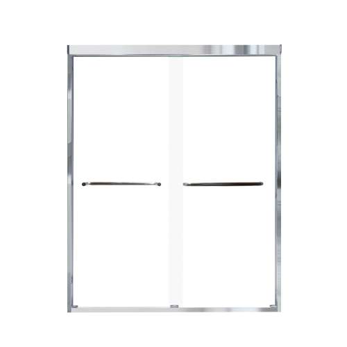 Cecelia 60-in X 76-in By-Pass Shower Door with 1/4-in Clear Glass and Contour Handle, in Polished Chrome