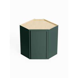 24-in x 12-in x 30-in Ready To Assemble Slim Shaker Diagonal Corner Wall Cabinet, Green, DCW2430-RTA-FR02-GR