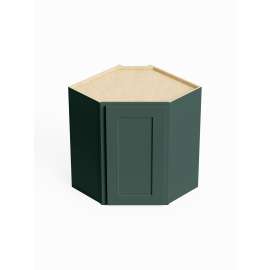 24-in x 12-in x 42-in Ready To Assemble Shaker Diagonal Corner Wall Cabinet, Green, DCW2442-RTA-FR01-GR