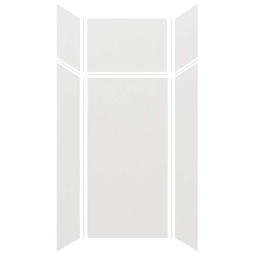 Silhouette 36-in x 36-in x 72/24-in Glue to Wall 3-Piece Transition Shower Wall Kit, Grey