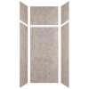 Silhouette 36-in x 36-in x 72/24-in Glue to Wall 3-Piece Transition Shower Wall Kit, Brown Stone