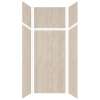 Silhouette 36-in x 36-in x 72/24-in Glue to Wall 3-Piece Transition Shower Wall Kit, Washed Oak
