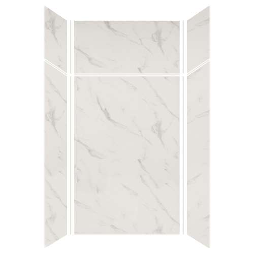 Silhouette 48-in x 36-in x 72/24-in Glue to Wall 3-Piece Transition Shower Wall Kit, Pearl Stone