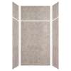Silhouette 48-in x 36-in x 72/24-in Glue to Wall 3-Piece Transition Shower Wall Kit, Brown Stone