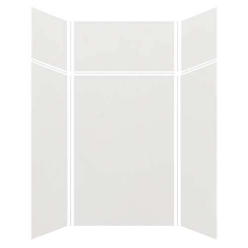 Silhouette 48-in x 48-in x 72/24-in Glue to Wall 3-Piece Transition Shower Wall Kit, Grey