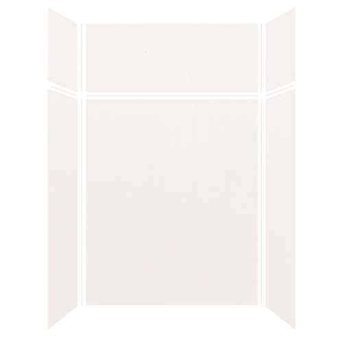 Silhouette 60-in x 32-in x 72/24-in Glue to Wall 3-Piece Transition Shower Wall Kit, White