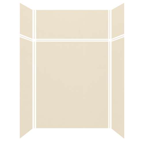 Silhouette 60-in x 32-in x 72/24-in Glue to Wall 3-Piece Transition Shower Wall Kit, Biscuit