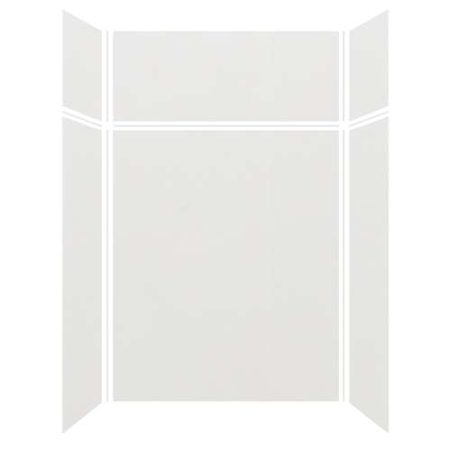 Silhouette 60-in x 32-in x 72/24-in Glue to Wall 3-Piece Transition Shower Wall Kit, Grey