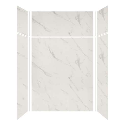 Silhouette 60-in x 32-in x 72/24-in Glue to Wall 3-Piece Transition Shower Wall Kit, Pearl Stone