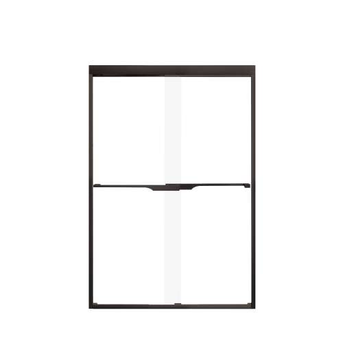 Franklin 48-in X 70-in By-Pass Shower Door with 5/16-in Clear Glass and Juliette Handle, in Matte Black