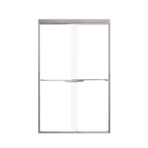 Franklin 48-in X 76-in By-Pass Shower Door with 5/16-in Clear Glass and Juliette Handle, in Brushed Stainless