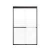 Franklin 48-in X 76-in By-Pass Shower Door with 5/16-in Frost Glass and Sampson Handle, in Matte Black