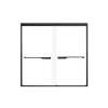 Franklin 60-in X 58-in By-Pass Bathtub Door with 5/16-in Frost Glass and Juliette Handle, in Matte Black