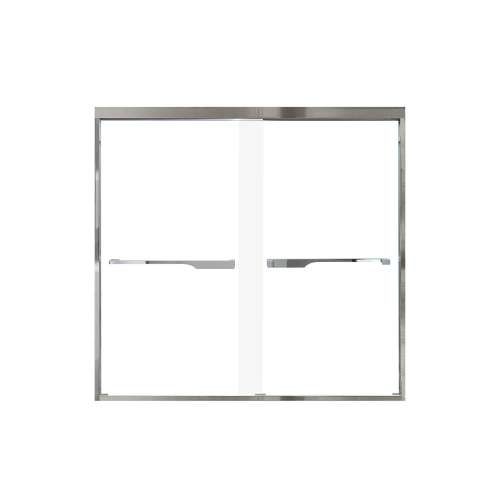 Franklin 60-in X 58-in By-Pass Bathtub Door with 5/16-in Frost Glass and Juliette Handle, in Polished Chrome