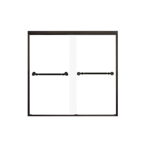 Franklin 60-in X 58-in By-Pass Bathtub Door with 5/16-in Frost Glass and Nicholson Handle, in Matte Black