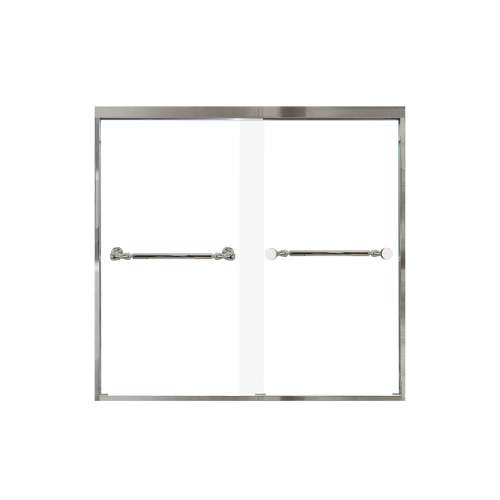 Franklin 60-in X 58-in By-Pass Bathtub Door with 5/16-in Frost Glass and Nicholson Handle, in Polished Chrome