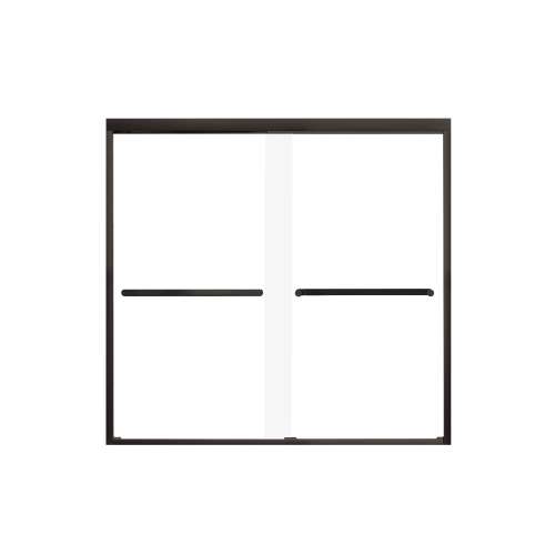 Franklin 60-in X 58-in By-Pass Bathtub Door with 5/16-in Frost Glass and Royston Handle, Matte Black