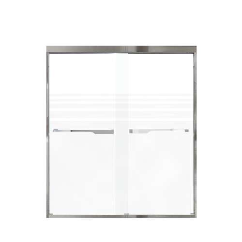 Franklin 60-in X 70-in By-Pass Shower Door with 5/16-in Frost Glass and Juliette Handle, in Polished Chrome