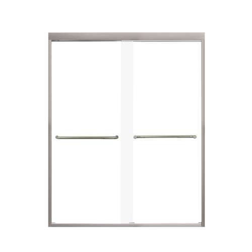Franklin 60-in X 76-in By-Pass Shower Door with 5/16-in Clear Glass and Contour Handle, in Brushed Stainless