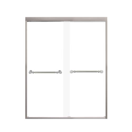 Franklin 60-in X 76-in By-Pass Shower Door with 5/16-in Clear Glass and Nicholson Handle, in Brushed Stainless