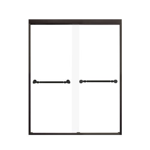 Franklin 60-in X 76-in By-Pass Shower Door with 5/16-in Clear Glass and Nicholson Handle, Matte Black