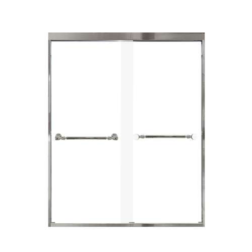 Franklin 60-in X 76-in By-Pass Shower Door with 5/16-in Clear Glass and Nicholson Handle, in Polished Chrome