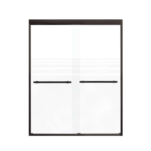 Franklin 60-in X 76-in By-Pass Shower Door with 5/16-in Frost Glass and Barrington Knurled Handle, Matte Black