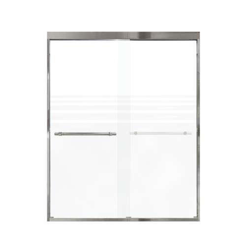 Franklin 60-in X 76-in By-Pass Shower Door with 5/16-in Frost Glass and Barrington Knurled Handle, in Polished Chrome