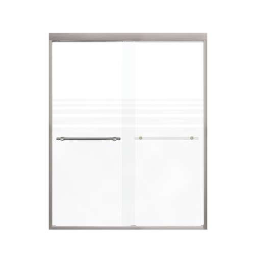 Franklin 60-in X 76-in By-Pass Shower Door with 5/16-in Frost Glass and Barrington Plain Handle, in Brushed Stainless