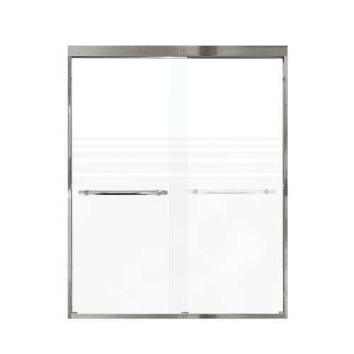 Franklin 60-in X 76-in By-Pass Shower Door with 5/16-in Frost Glass and Barrington Plain Handle, Polished Chrome