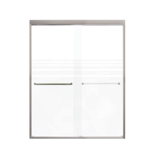 Franklin 60-in X 76-in By-Pass Shower Door with 5/16-in Frost Glass and Contour Handle, in Brushed Stainless
