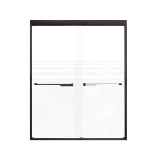 Franklin 60-in X 76-in By-Pass Shower Door with 5/16-in Frost Glass and Juliette Handle, in Matte Black