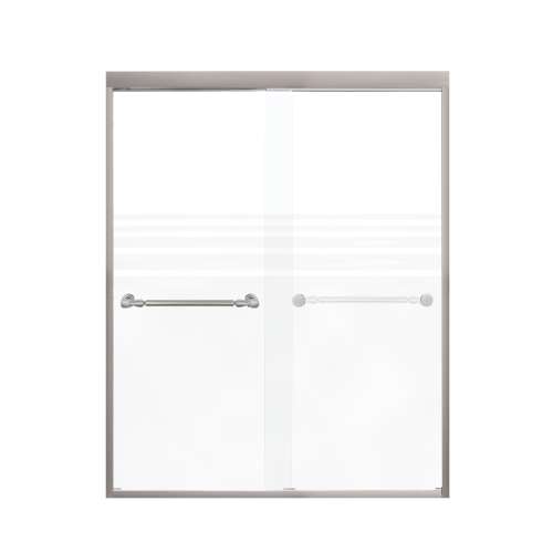 Franklin 60-in X 76-in By-Pass Shower Door with 5/16-in Frost Glass and Nicholson Handle, in Brushed Stainless