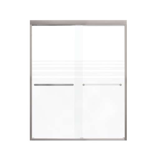 Franklin 60-in X 76-in By-Pass Shower Door with 5/16-in Frost Glass and Royston Handle, in Brushed Stainless