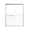 Franklin 60-in X 76-in By-Pass Shower Door with 5/16-in Frost Glass and Sampson Handle, Brushed Stainless