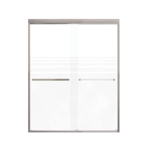 Franklin 60-in X 76-in By-Pass Shower Door with 5/16-in Frost Glass and Sampson Handle, in Brushed Stainless