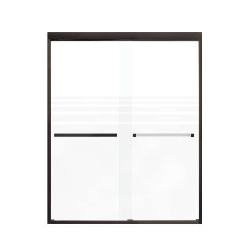 Franklin 60-in X 76-in By-Pass Shower Door with 5/16-in Frost Glass and Sampson Handle, in Matte Black