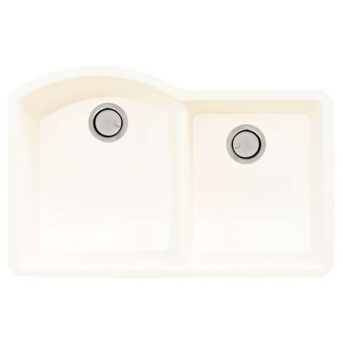 Samuel Mueller Adagio Granite 31-in Kitchen Sink Kit with Grids, Strainers and Drain Installation Kit in White