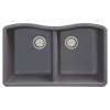 Samuel Mueller Adagio Granite 32-in Kitchen Sink Kit with Grids, Strainers and Drain Installation Kit in Grey