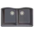 Samuel Mueller Adagio Granite 32-in Kitchen Sink Kit with Grids, Strainers and Drain Installation Kit in Grey