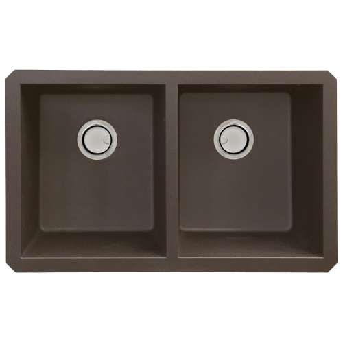 Samuel Mueller Renton Granite 31-in Undermount Kitchen Sink Kit with Grids, Strainers and Drain Installation Kit in Espresso