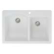 Samuel Mueller Adagio Granite 33-in Drop-In Kitchen Sink Kit with Grids, Strainers and Drain Installation Kit in White