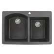 Samuel Mueller Adagio Granite 33-in Drop-In Kitchen Sink Kit with Grids, Strainers and Drain Installation Kit in Black