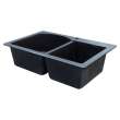 Samuel Mueller Adagio Granite 33-in Drop-In Kitchen Sink Kit with Grids, Strainers and Drain Installation Kit in Black