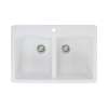 Samuel Mueller Adagio Granite 33-in Drop-In Kitchen Sink Kit with Grids, Strainers and Drain Installation Kit in White