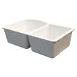 Samuel Mueller Adagio Granite 31-in Kitchen Sink Kit with Grids, Strainers and Drain Installation Kit in White