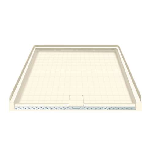 Samuel Mueller Solid Surface 39-in x 38-in Barrier Free Shower Base with Center Drain