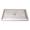 60-in x 32-in Genuine Marble Tiled Shower Base with Center Drain, in Hexagon Off-White Pattern