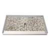 60-in x 32-in Genuine Marble Tiled Shower Base with Center Drain, in Pebble Creme Pattern