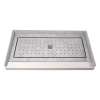 60-in x 32-in Genuine Marble Tiled Shower Base with Center Drain, in Square White Pattern